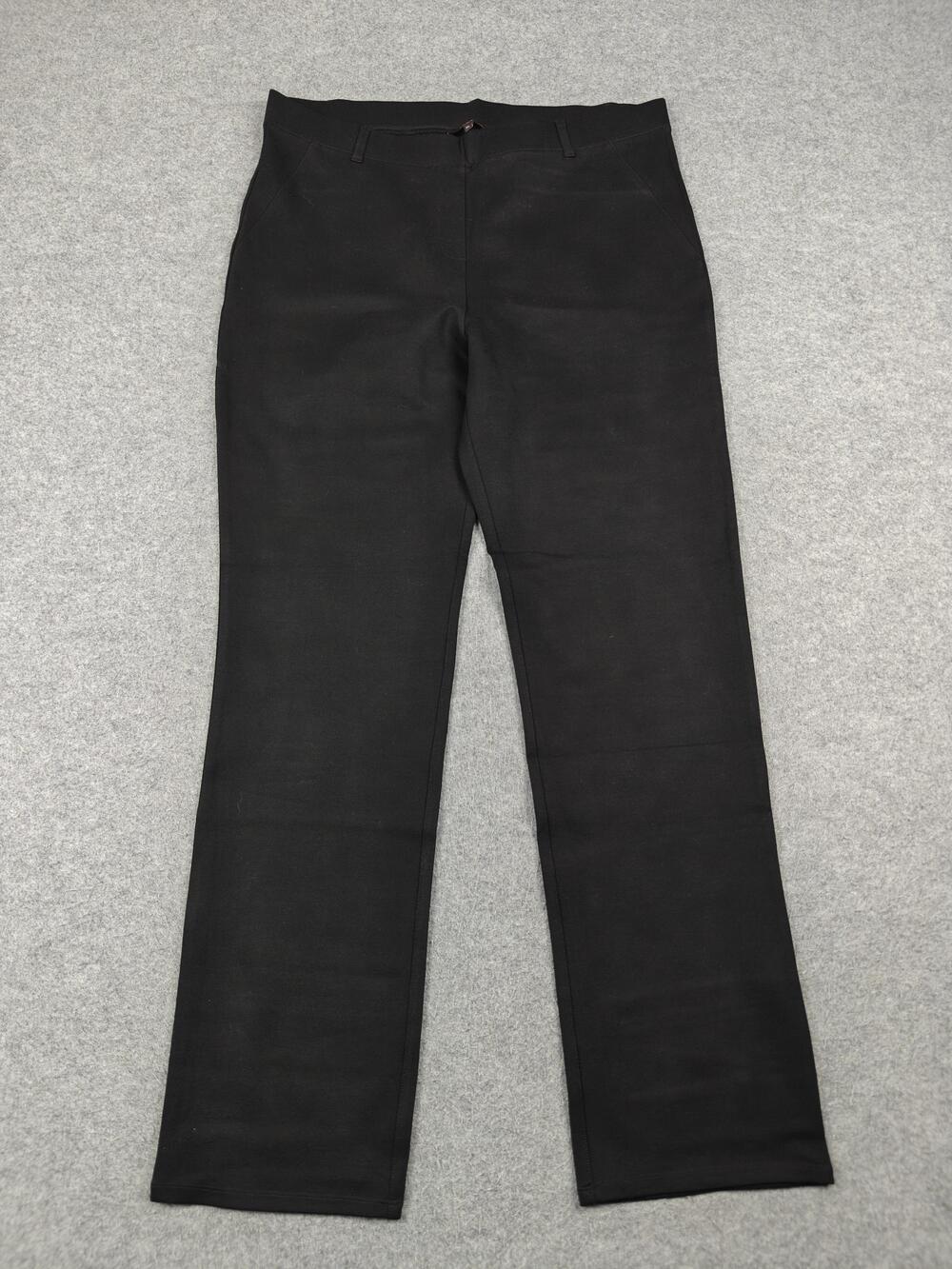 Quince Pants Womens XL Black Ponte Straight Leg Stretch Pockets Pull On